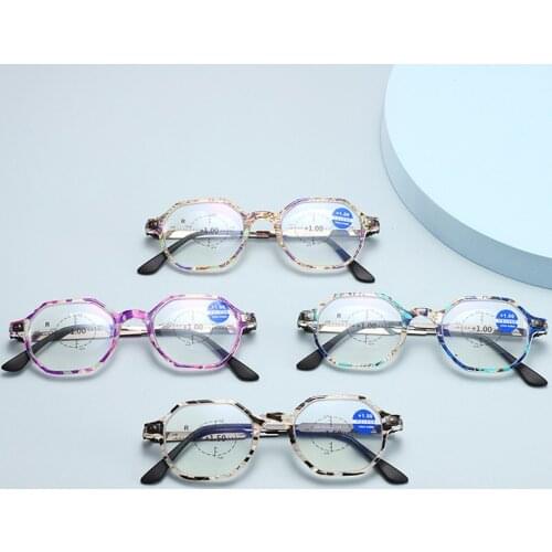 Elbru Men and Women Ring Focus Anti-blue Light Reading Glasses High Definition Comfortable Presbyopic Glasses +1.0 to +3.5