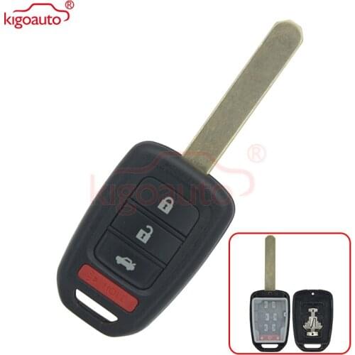 Kigoauto 35118-T2A-A20 Remote key shell 3 button with panic HON66 for Honda Accord Civic 2014 2015 MLBHLIK6 1T