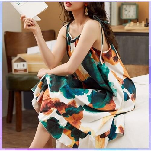 Sexy Nightdress Women Cotton Sleepwear Cute Cartoon Nightgowns Female Sweet Cute Loose Nightie Casual Home Clothes Plus Size 5xl