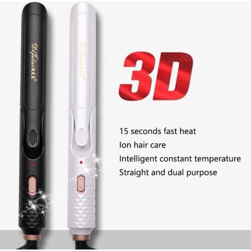 15s fast heat Straight hair splint curling stick dual-use Air bangs curling hair straightener brush Constant temperature