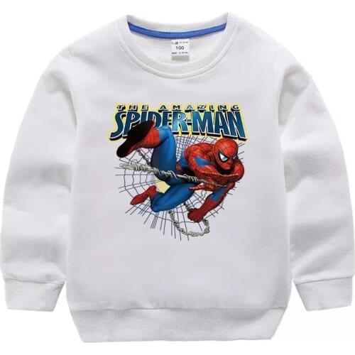 Kids Clothes Girls Boys Spiderman Hoodie Sweatshirt Cotton Baby Pullover Tops Autumn New Long Sleeve Children Streetwear