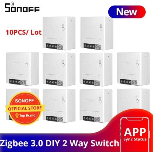 3/510/20/30PCS SONOFF Zigbee MINI Smart Light Switch Module Two Way Control Switch Smart Home Works With Smartthing Alexa