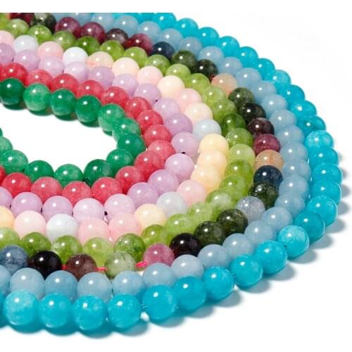 35-60pcs/strand Natural Agates Opal Quartz Crystal Stone Beads Round Loose Beads For Jewelry Making DIY Bracelet 15'' Wholesale