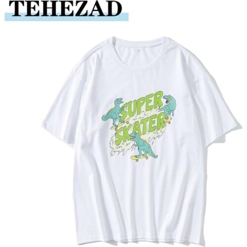 Spring/summer 2021 O-Neck Mens T-Shirt Cartoon Dinosaur Print Print Short Sleeve for Men and Women In Large Size