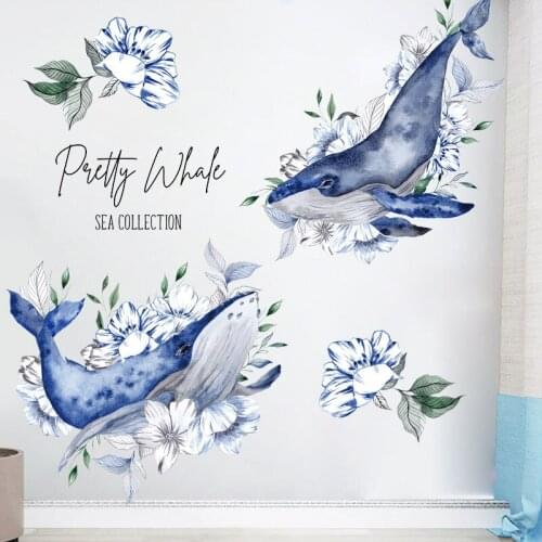 [VIP] Modern Simple Whale Plane Wall Stickers Background Wall Decoration Wallpaper Self-adhesive Decals Sticker Home Decor
