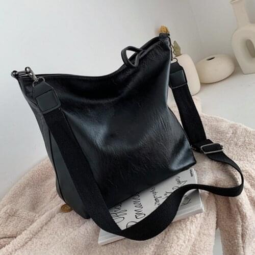 Large Capacity Pu Leather Shoulder Bags for Women 2021 Simple Solid Color Ladies Crossbody Bag Casual Female Travel Handbags Sac