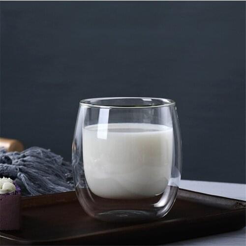 High Borosilicate Double-layer Glass Transparent Heat-insulating Glass Coffee Cup Water Cup Glass Cup Beer Milk Water Cup