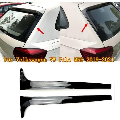 Rear Side Wing Spoiler ABS Trim Cover Stickers Accessories Car Styling For Volkswagen Polo MK6 2019
