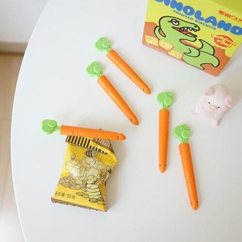 5pcs Cartoon Carrot Bag Clips Storage Sealing Clip with MIni Magnet Storage Box Home Organizer Kitchen Tool For Snack Chips U2