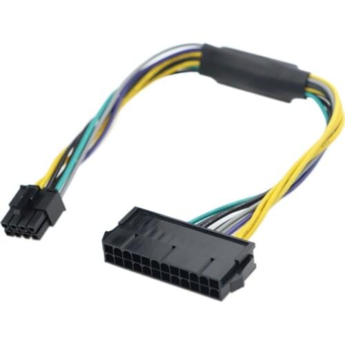 1pc Computer Connectors Cables24 Pin to 8 Pin ATX Power Supply Adapter Cable For DELL Optiplex 3020 7020 9020 Precision T1700