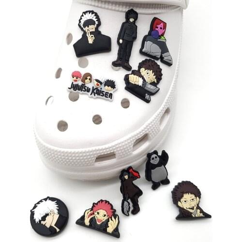1pc Cartoon Anime Jujutsu Kaisen Shoe Charms Buckles PVC Crock Accessories Sandals Decoration Kids Gifts
