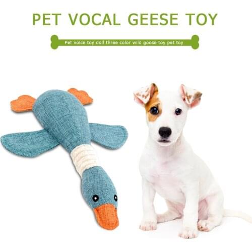 1Pc Dog Squeak Toys Wild Goose Sounds Toy Cleaning Teeth Puppy Dogs Chew Supplies Training Supplies Dog Educational Plush Toys