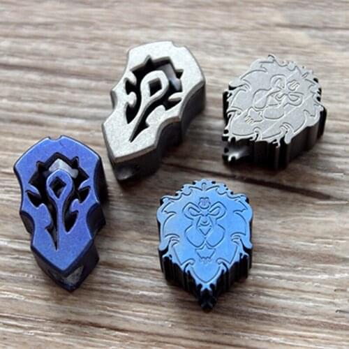 1PC Word Of Warcraft TC4 Titanium Alloy Knife Beads Lanyard Pendant Paracord Rope Necklace DIY Decorative Accessories EDC Tool