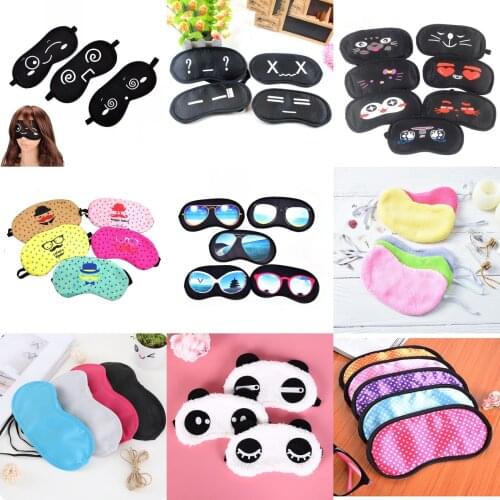 2020 16 Style Sleeping Eye Mask Black Eye Shade Sleep Mask Black Mask Bandage On Eyes For Sleeping Emotion Sleep Mask