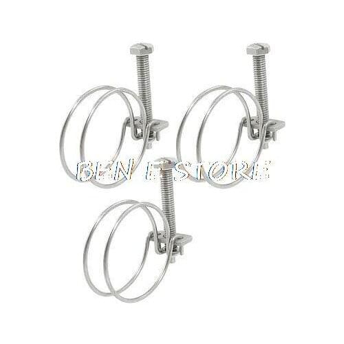 3 Pcs 38mm Stainless Steel Wire Water Gas Oil Pipe Hose Clamps