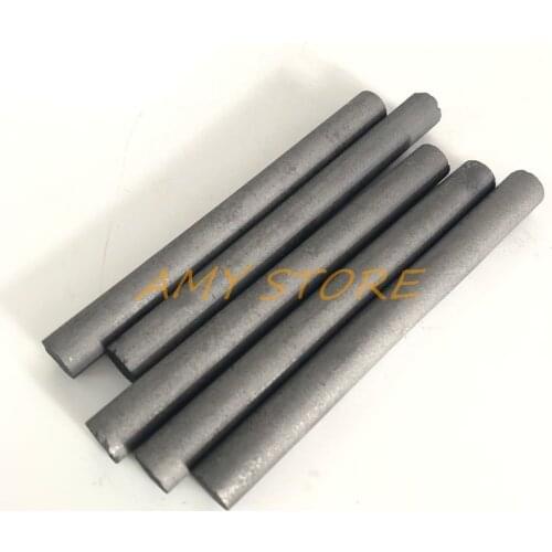 5pcs Black Carbon Rod 99.99% Graphite Electrode Cylinder Rods Bars Length Diameter 100 x 10mm
