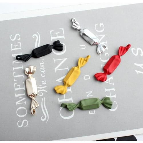 Wholesale Rubber Enamel Alloy Charms Kawaii Lollipop Candy Shape Oil Drop Metal Earring Necklace Pendant Ornaments 60pcs 8*36mm