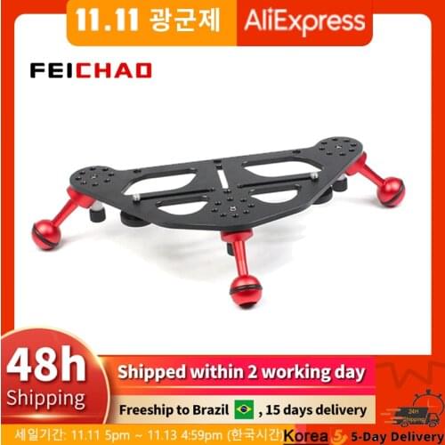 Aluminium SLR Diving Video Triangular Gimbal Tray Rig Bracket Mount for Underwater LED Light Stand DSLR Camera Tripod Support