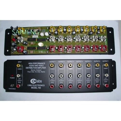 The audio and video signals are allocated 1 to 7 channels, one point and seven AV switcher