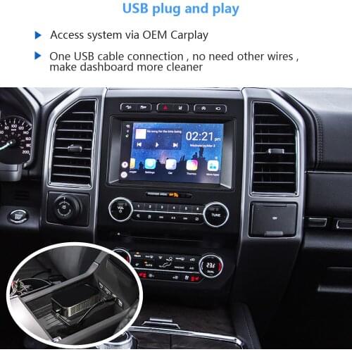 Wireless CarPlay Ai Box Supports YouTube Netflix Video BT GPS Navigation, for Ford Mustang Focus Taurus Chevrolet with CarPlay