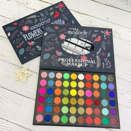 60 Colors Cartoon Pattern Pearly Matte Sequins Large Multicolor Eyeshadow Palette