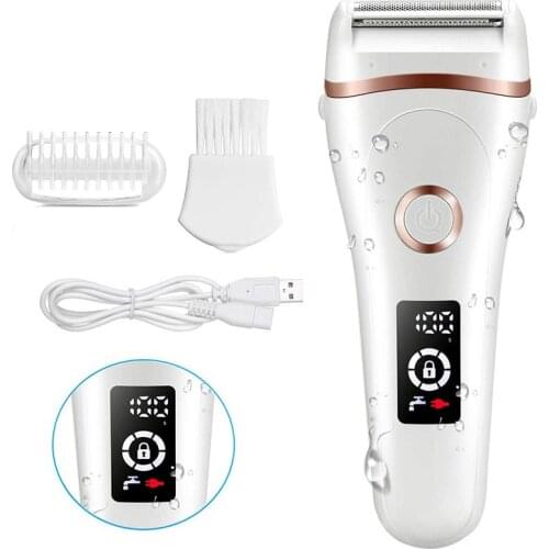 Electric Razor Painless Lady Shaver For Women USB Charging Bikini Trimmer For Whole Body Waterproof LCD Display Wet & Dry Using