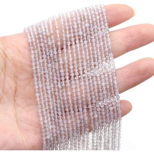 Natural Semi Precious Stone Beads Mini Grey Agates DIY For Making Necklaces And Bracelets 2/3/4 mm 38cm