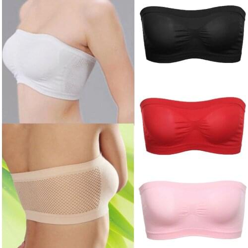 Womens Tube Top Strapless Bandeau Bra Underwear Women Bralette Seamless Strapless Tops Brassiere Bandeau Bra
