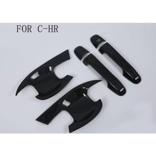 Fit For Toyota C-HR CHR 2017 2018 Door Handle bowl cover ABS carbon fibre outside handle cover for CHR Exterior CAR Styling