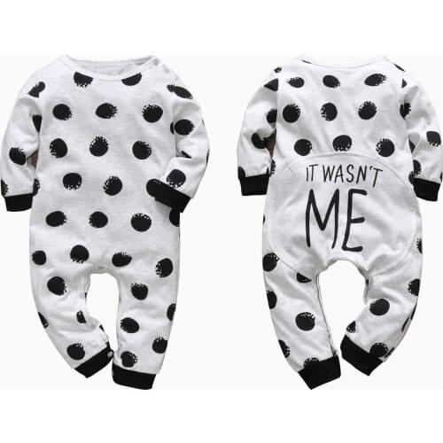 Newborn Baby Boys Girls Romper Long Sleeve One Piece Jumpsuit Dots Print O-Neck Comfy Baby Playsuit Baby Toddler Clothing