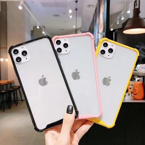 Two-color Acrylic Drop-resistant Mobile Phone Case For iPhone 11 Pro X XR XS Max 8 7 Plus Shockproof Bumper Clear Silicone Cover