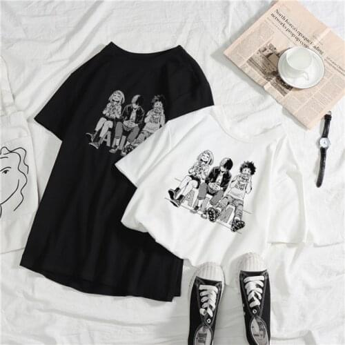 Funny gift топ Anime Girl Harajuku y2k Tees Tops oversized size Loose Fashion Vintage Personality Kawaii Womens T-Shirt