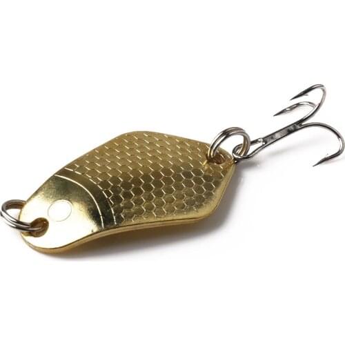 HENGJIA 1PC Gold Metal Sequins 4CM-11.5G-6# Spoon Fishing Lure Metal Bass Baits Fishing Tackle