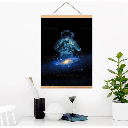Canvas Home Decoration The Architect Wall Artwork Painting Solid Wood Hanging Cosmic Galaxy Scrolls Print Modern Picture Poster