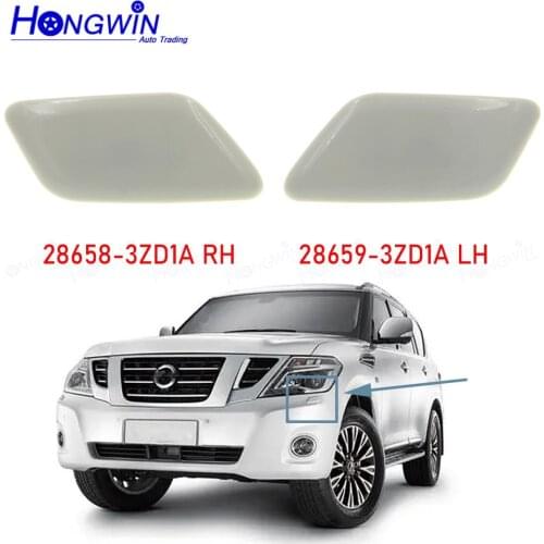 HW For Nissan Patrol 2013+ Front Bumper Right&Left Side Car Headlamp Headlight Cleaning Washer Spray Nozzle Jet Cover Cap