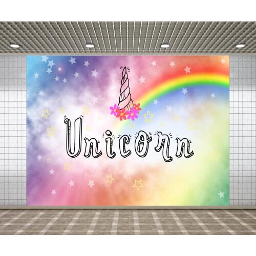 Lyavshi Photography backdrop Unicorn Party Rainbow Star Decor Birthday decoration Photo studio Photographic Backgrounds