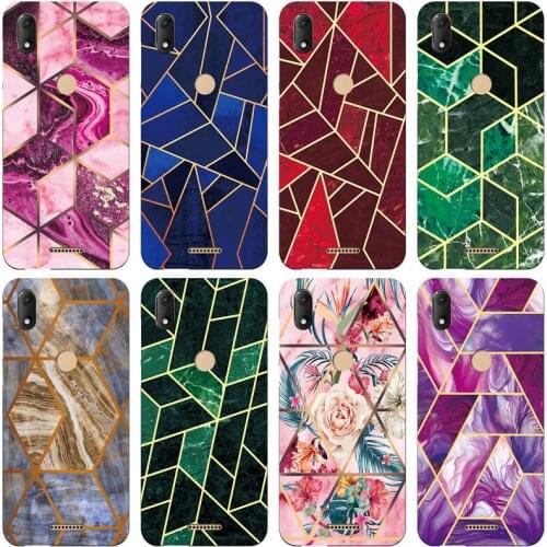 Geometric Marble Soft Phone Case for Wiko View Max Funda Glossy Colorful Flower Silicone Phone Back Cover Shell