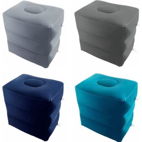 Inflatable Travel Pillow Foot Rest Pillow Home Car Airplane Foot Pad Adjustable Height Adult Kids Flight Sleeping Resting Pillow