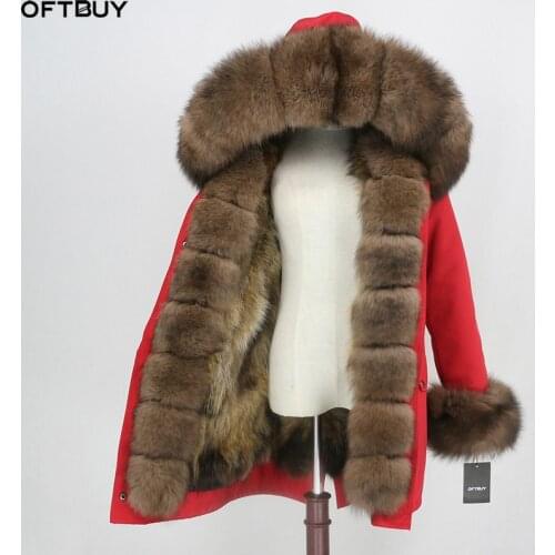 OFTBUY 2020 Waterproof Outerwear Real Fur Coat Long Parka Winter Jacket Women Natural Fox Fur Hood Streetwear Detachable Brand