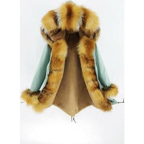 MaoMaoKong 2020 new women Real Fur Coat faux fur liner Real fox Fur parka winter garment parka