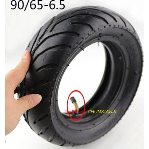 Super Size 90 / 65 - 6.5 Front Tire& 90/65-6.5 Tyre with Tube Bent Valve Fits 49cc Mini Dirt Bike E Scooter Mini Moto