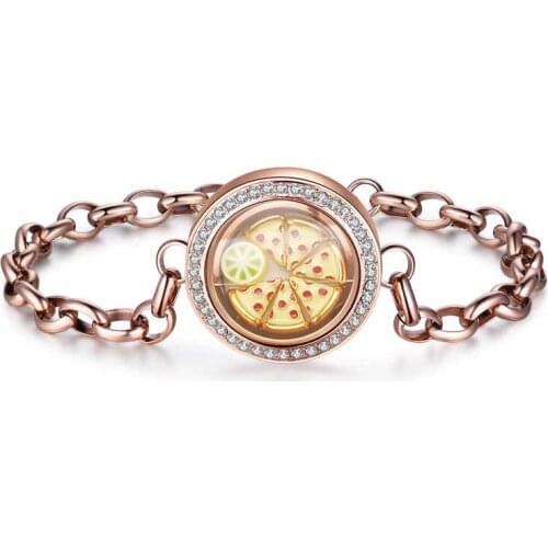 Twist Clossure floating charm living glass locket bracelet 316L stainless steel,with charms