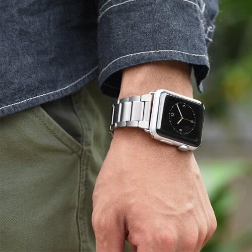 Business Classic Butterfly Stainless Steel Watchband For Apple Watch Band 38mm 40mm 42mm 44mm Strap For iWatch 2 3 4 5 Bracelet