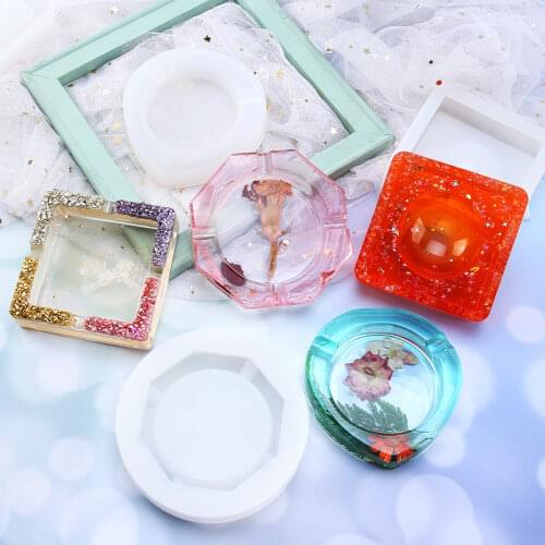Silicone Molds for Epoxy Resin Ashtray Mold Casting Crystal Clear Coaster for Home Decoration Epoxy Resin Art Craft