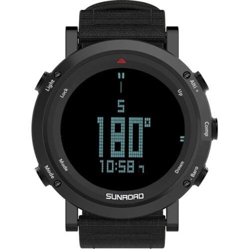 SUNROAD Sports Men Watches with Pedometer Barometer Compass Altimeter 5ATM Waterproof Outerdoor Date Stopwatch Wristwatches