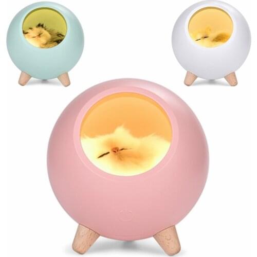 LED Cat light USB touch night light bionic cat smart dimming atmosphere lamp living room bedroom decoration lamps holiday gift