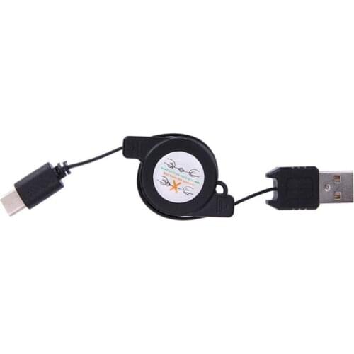 USB Type C USB 3.1 Retractable Cable Charger Charging Type-C USB-C Cable Black