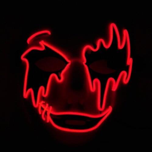 Horror Smiling Face Mask Party Supplies Light Up Disguised Mask For Halloween Carnival