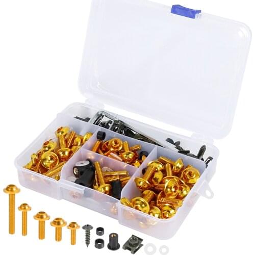 X Autohaux 177pcs Universal Motorcycle Windscreen Fairing Bolts Moto Fairing Bolt Screw For Honda Suzuki Kawasaki Yamaha Triumph
