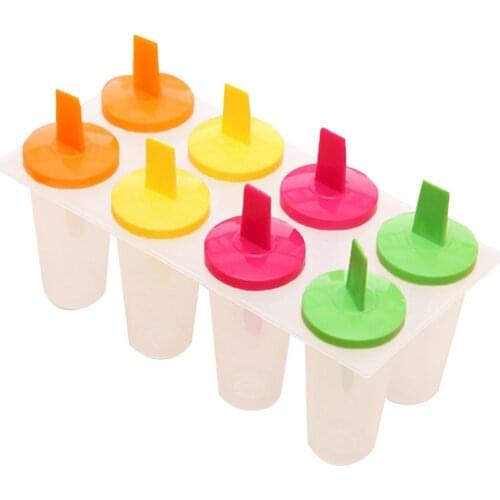 1 PCS DIY Ice Cream Mold 8 Cells Ice Cube Molds Summer Popsicle Maker Platsic Kitchen Tools Randomly Color Lolly Mould